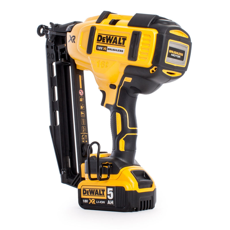 Dewalt Dewalt DCN660P2-K 18V XR li-ion Brushless 2nd Fix Nailer 16Ga (2 x 5Ah Batteries) in TSTAK Kitbox DCN660P2