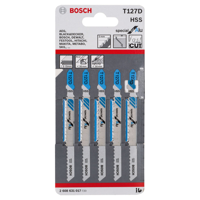 Bosch Bosch T127D Special for Aluminium Jigsaw Blades (5 Pack) 2608631017