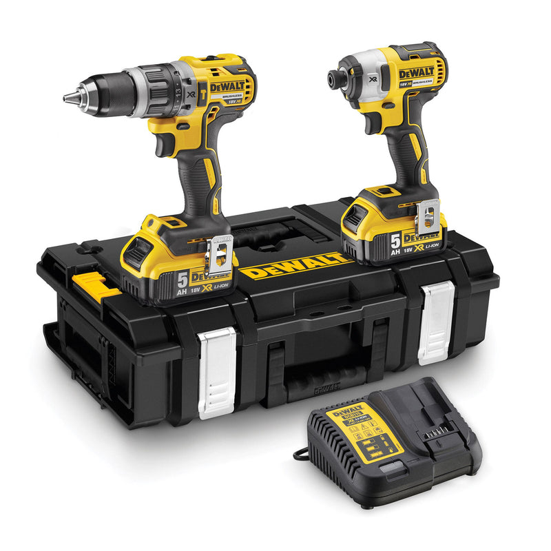 Dewalt Dewalt DCK266P2 18V XR Combi Drill & Impact Driver Twin Pack (2 x 5.0Ah Batteries) in Toughsystem DCK266P2-GB