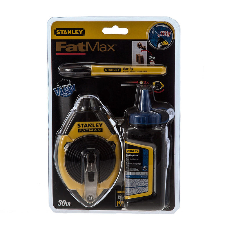 Stanley Stanley 0-47-681 FatMax Chalk Line & Blue Builders Chalk 30m 0-47-681