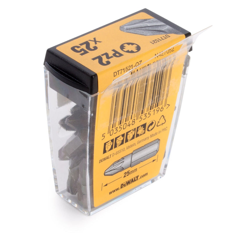 Dewalt Dewalt DT71521-QZ PZ2 Screwdriving Bits In Tic Tac Box 25mm (Pack of 25) DT71521-QZ