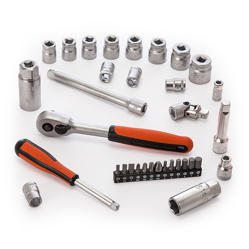 Bahco Bahco S330 Metric Socket Set and Ratchet 1/4" & 3/8" Square Drive (34 Piece) S330