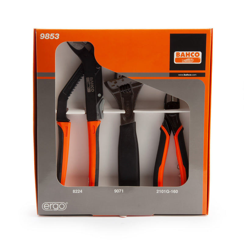 Bahco Bahco 9853 All Round Hand Tool Set - 8224, 9071 & 2101G-160 (3 Piece) 9853