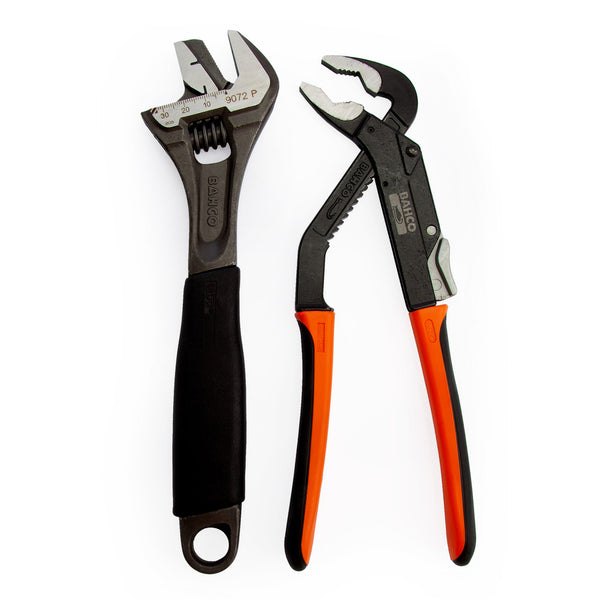 Bahco Bahco 9873 Adjustable Wrench and Slip Joint Pliers Plumbers Set - 9072P & 8224 9873