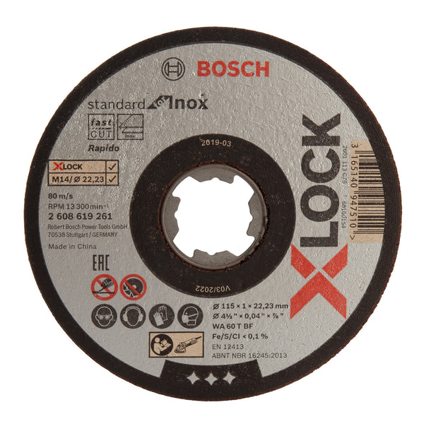 Bosch Bosch 2608619266 X-LOCK Inox Cutting Discs 115mm x 1mm (10 Pack) 2608619266