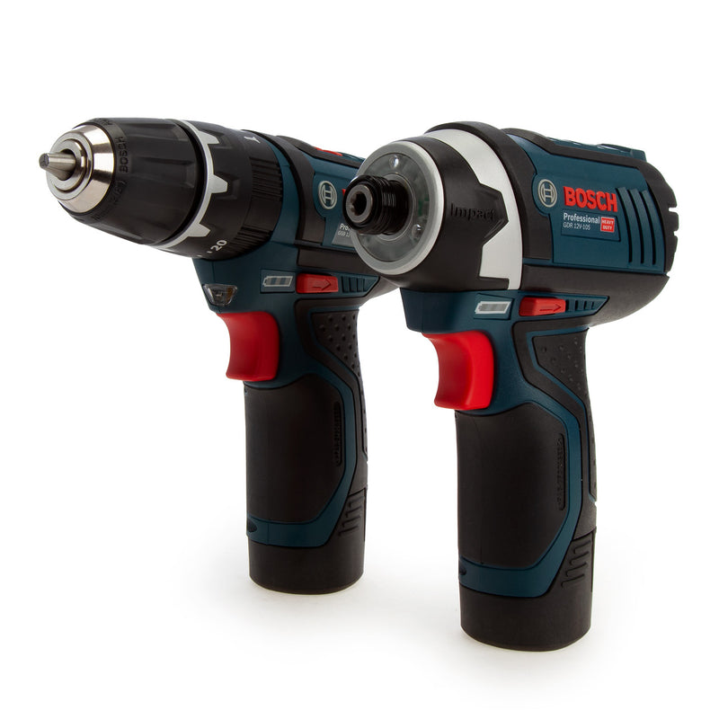 Bosch Bosch Twin Pack - GSB 12V-15 Combi Drill + GDR 12V-105 Impact Driver (2 x 2.0Ah Batteries) 06019A6979