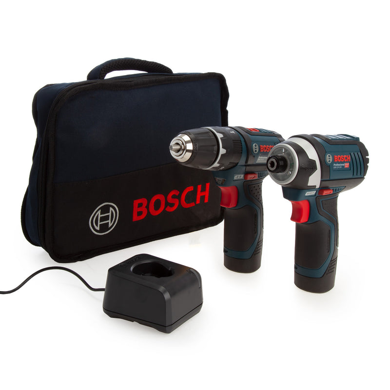 Bosch Bosch Twin Pack - GSB 12V-15 Combi Drill + GDR 12V-105 Impact Driver (2 x 2.0Ah Batteries) 06019A6979