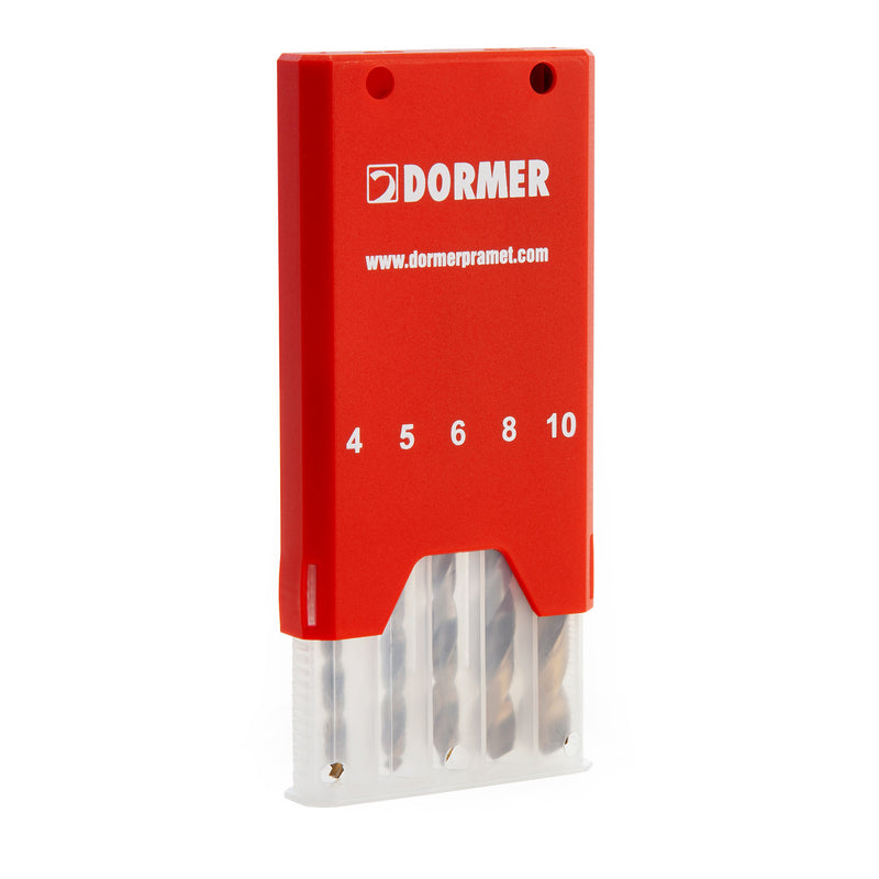 Dormer Dormer A002 HSS TiN Coated Tip Jobber Drill Bit Set 4-10mm (5 Piece) A08910