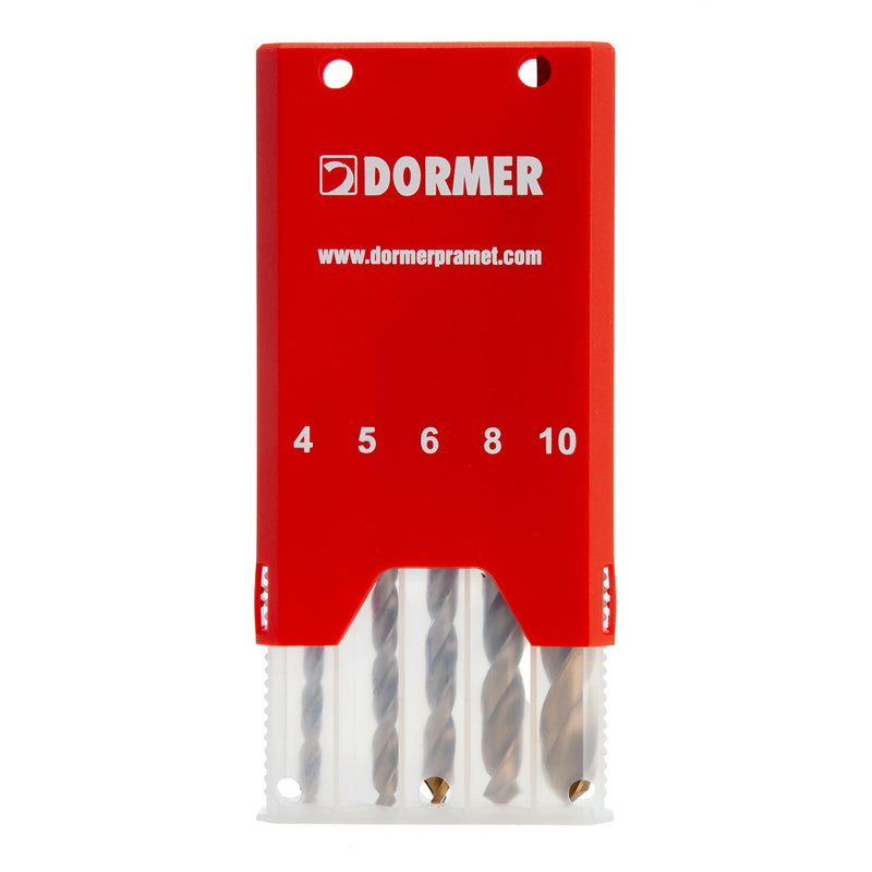 Dormer Dormer A002 HSS TiN Coated Tip Jobber Drill Bit Set 4-10mm (5 Piece) A08910