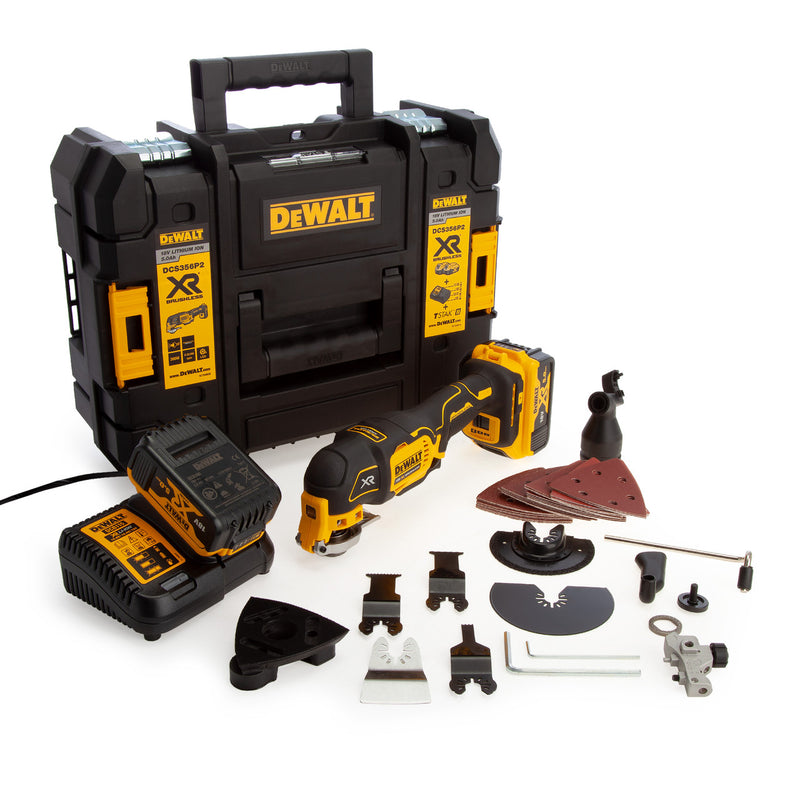 Dewalt Dewalt DCS356P2 18V XR Brushless Oscillating Multi Tool with 35 Accessories (2 x 5.0Ah Batteries) DCS356P2