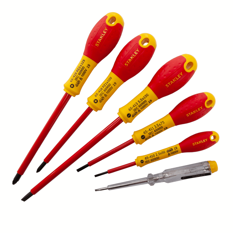 Stanley Stanley 0-65-443 FatMax VDE Insulated Slotted/Pozi Screwdriver Set (6 Piece) 0-65-443