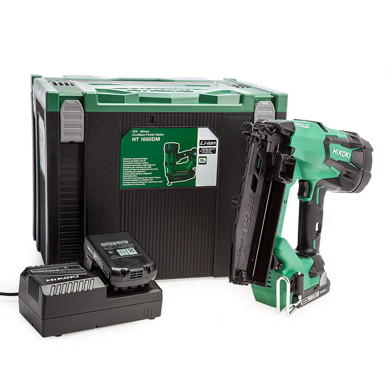 HiKOKI HiKOKI NT1865DM/JXZ 18V 16GA Brushless Straight Finish Nailer (2 x 3.0Ah Batteries) NT1865DM/JXZ