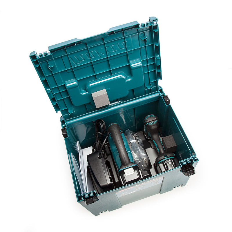 Makita Makita DLX2134TJ 18V Combi Drill & Jigsaw Twin Pack (2 x 5.0Ah Batteries) with MakPac Case DLX2134TJ