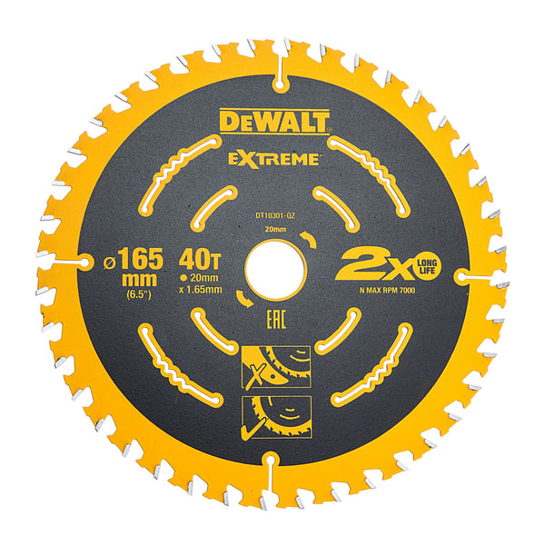 Dewalt Dewalt DT10301 Extreme Framing Circular Saw Blade for Wood 165 x 20mm x 40T DT10301