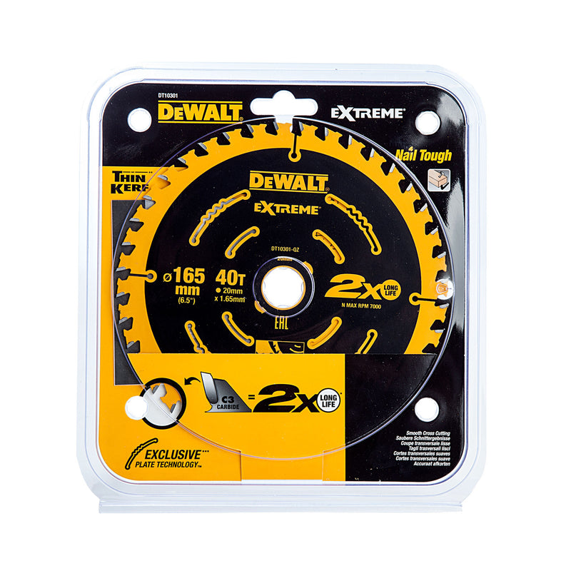 Dewalt Dewalt DT10301 Extreme Framing Circular Saw Blade for Wood 165 x 20mm x 40T DT10301