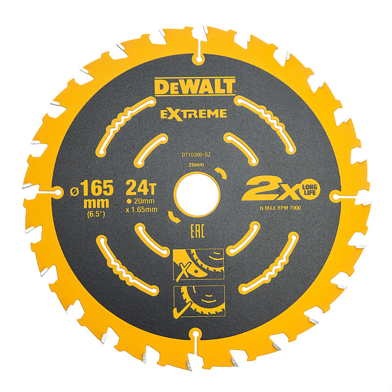 Dewalt Dewalt DT10300 Extreme Framing Circular Saw Blade for Wood 165 x 20mm x 24T DT10300-QZ