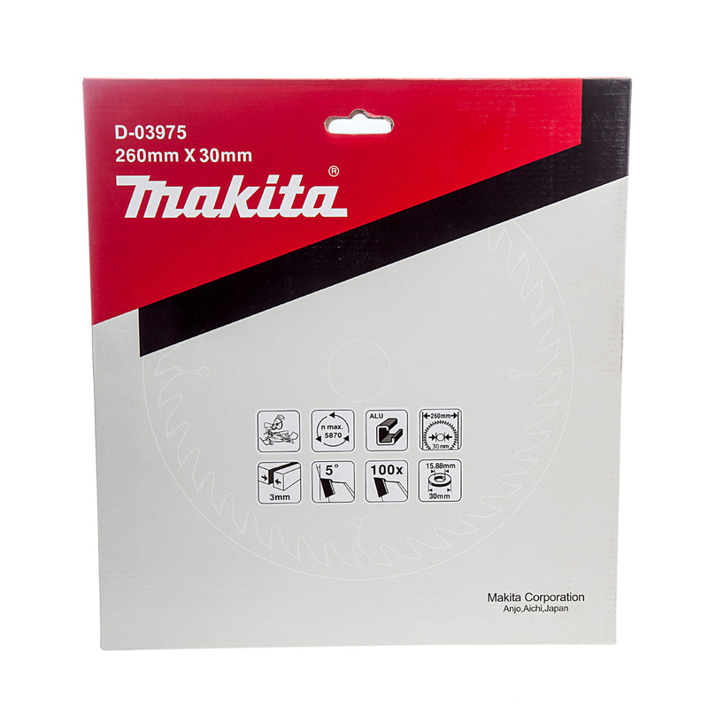 Makita Makita D-03975 Mitre Saw Blade for Aluminium 260 x 30mm x 100T D-03975