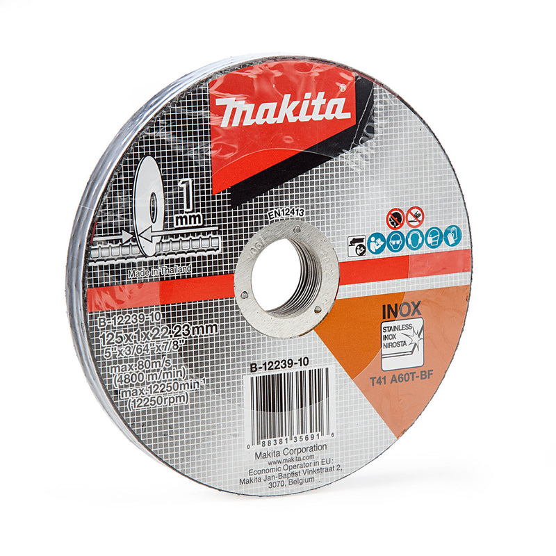 Makita Makita B-12239-10 Thin Cutting Wheel for Inox 125 x 2.23 x 1mm B-12239-10