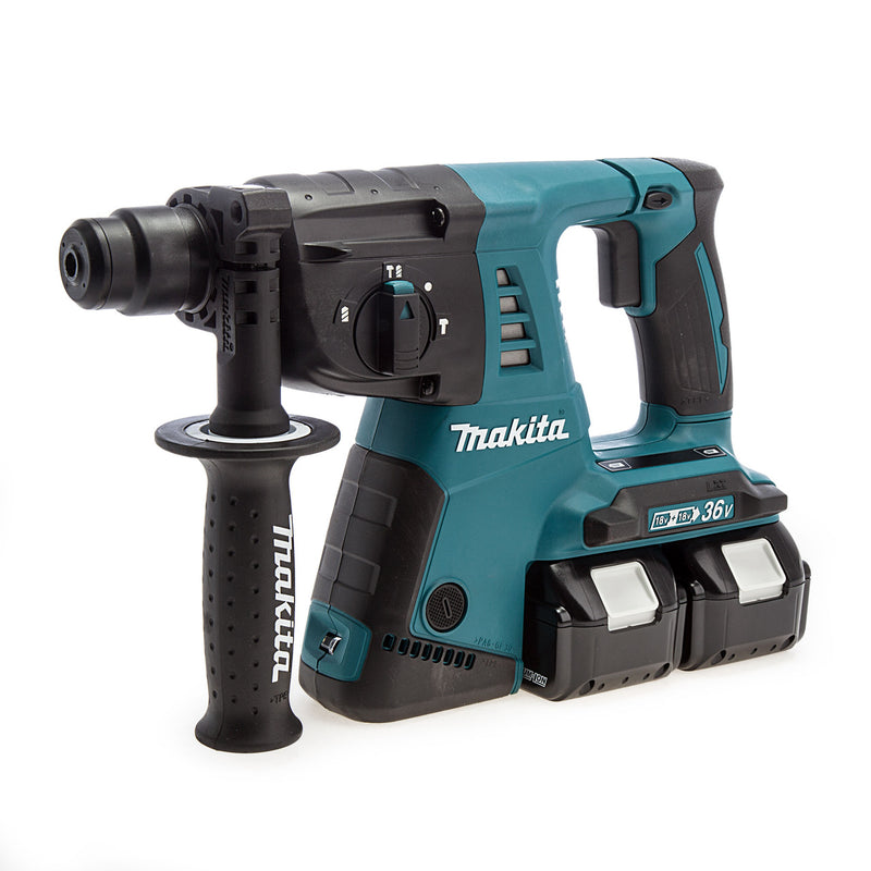 Makita Makita DLX2137PTJ 18V/36V Combi Drill & SDS Plus Rotary Hammer Twin Pack (4 x 5.0Ah Batteries) DLX2137PTJ