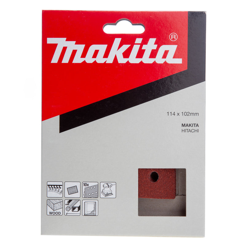 Makita Makita P-33102 1/4 Sanding Sheets 80 Grit 114 x 102mm (10 Pack) P-33102