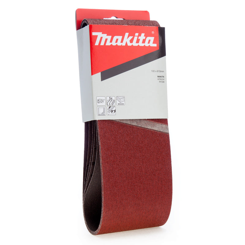 Makita Makita P-36887 Sanding Belts 40 Grit 100 x 610mm (5 Pack) P-36887