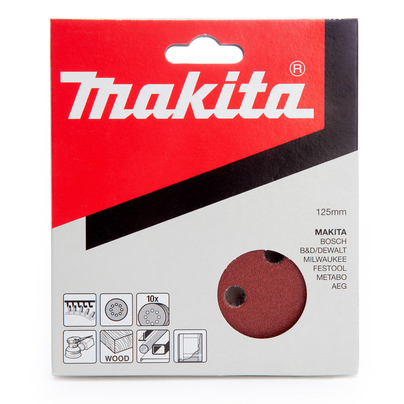 Makita Makita P-43533 Sanding Discs 40 Grit 125mm (10 Pack) P-43533