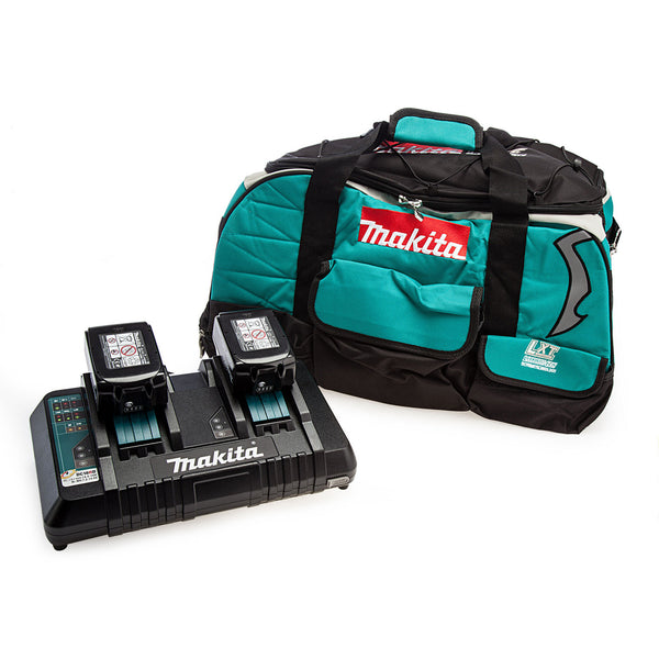 Makita Makita 18V 2 x BL1850B 5.0Ah Batteries, DC18RD Charger & Carry Bag Set 00303