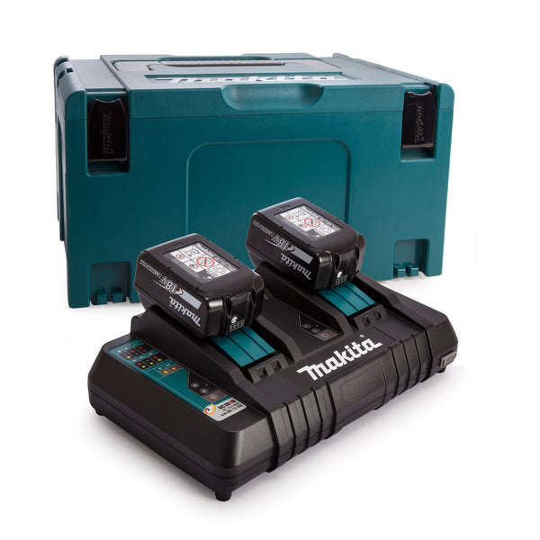 Makita Makita 18V 2 x BL1850B 5.0Ah Batteries, DC18RD Charger & MakPac Case Set 00300