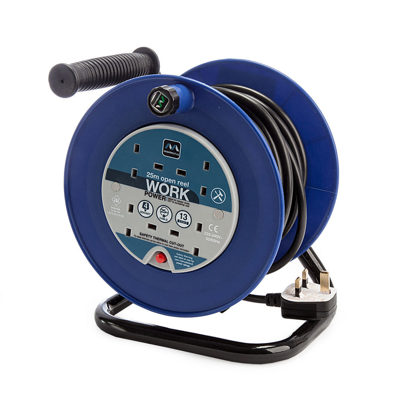 Masterplug Masterplug LDCC2513-4BL-MP 13A 4 Gang Cable Reel Blue 25 Metres 240V LDCC2513-4BL-MP