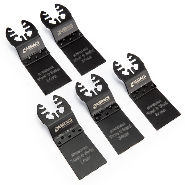 Abracs Abracs MTWM3405 Multi Tool Blades for Wood and Metal 34mm (Pack of 5) MTWM3405