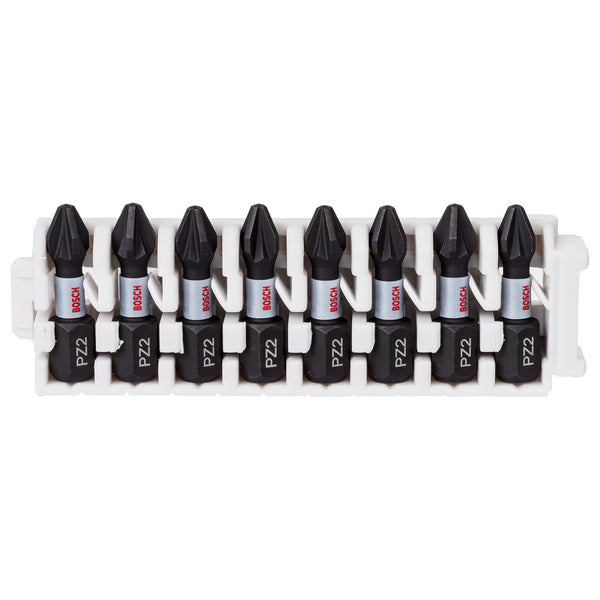 Bosch Bosch 2608522325 PZ2 Impact Control Screwdriver Bit Set 25mm (8 Piece) 2608522325