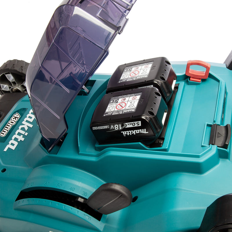 Makita Makita DLM432CT2 36V LXT Cordless Lawnmower 43cm (2 x 5.0Ah Batteries) - Accepts 2 x 18V Batteries DLM432CT2