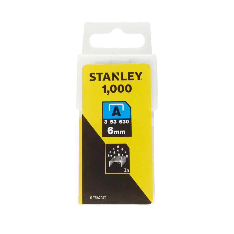 Stanley Stanley 0-TRA204T Light Duty Staples 6mm (Pack of 1000) 0-TRA204T