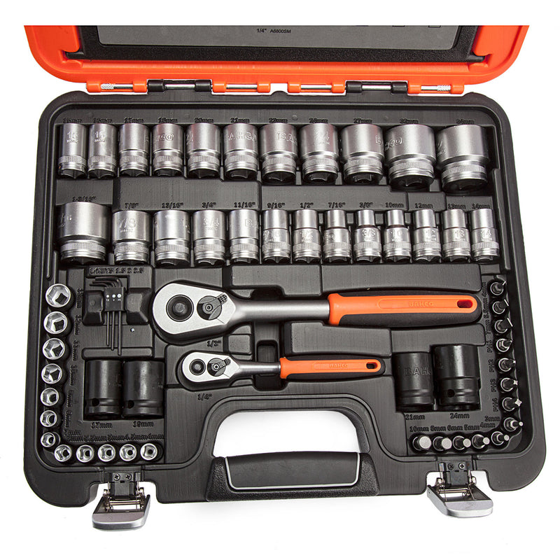 Bahco Bahco S800 1/4" & 1/2" Drive Metric and Imperial Socket Set (77 Piece) S800