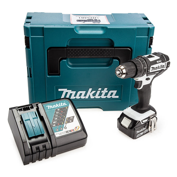 Makita Makita DHP482T1JW 18V LXT White Combi Drill (1 x 5.0Ah Battery) DHP482T1JW