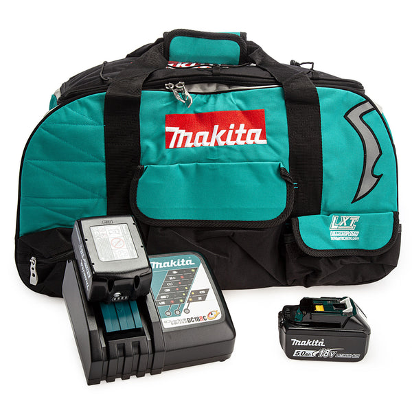 Makita Makita 18V 2 x BL1850B 5.0Ah Batteries, DC18RC Charger & Duffel Bag Set 00017