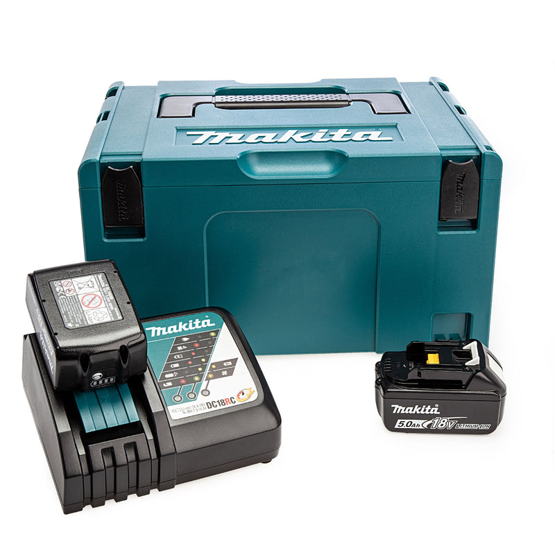 Makita Makita 18V 2 x BL1850B 5.0Ah Batteries, DC18RC Charger & MakPac Case Set 00018