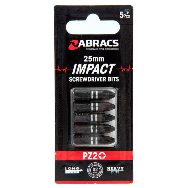 Abracs Abracs IPZ22505 PZ2 Impact Screwdriver Bits 25mm (Pack Of 5) IPZ22505