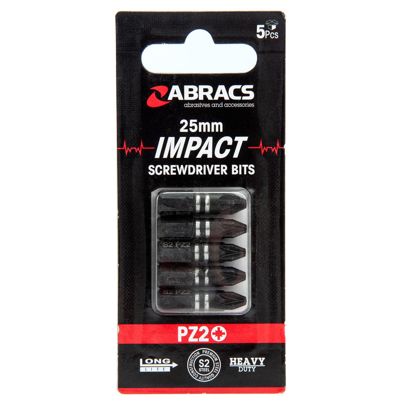 Abracs Abracs IPZ22505 PZ2 Impact Screwdriver Bits 25mm (Pack Of 5) IPZ22505