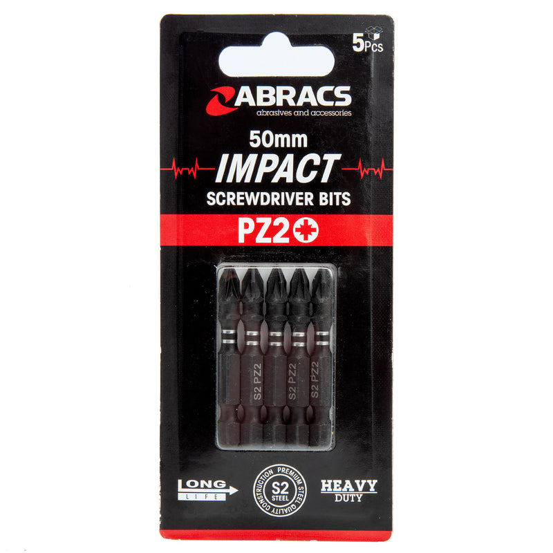 Abracs Abracs IPZ25005 PZ2 Impact Screwdriver Bits 50mm (Pack Of 5) IPZ25005