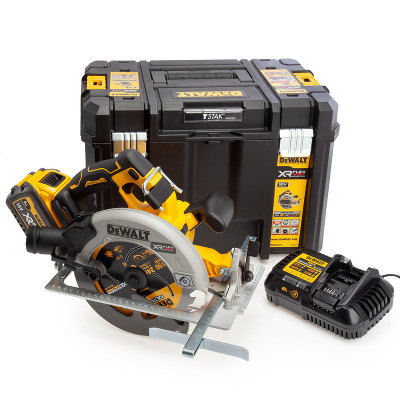 Dewalt Dewalt DCS573T1 18V XR 190mm Circular Saw with FlexVolt Advantage in TSTAK (1 x 6.0Ah Battery) DCS573T1-GB