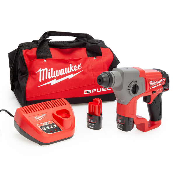 Milwaukee Milwaukee M12 CH-202B FUEL Brushless SDS Hammer Drill (2x 2.0Ah Batteries) 4933478786