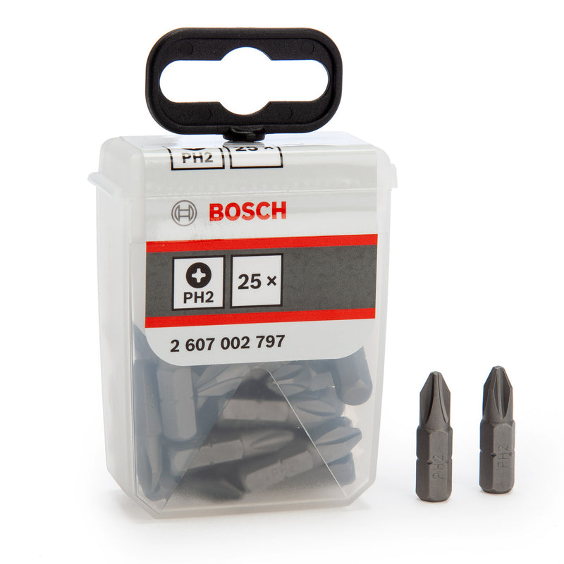 Bosch Bosch 2607002797 PH2 Extra Hard Screwdriver Bits (Pack Of 25) 2607002797