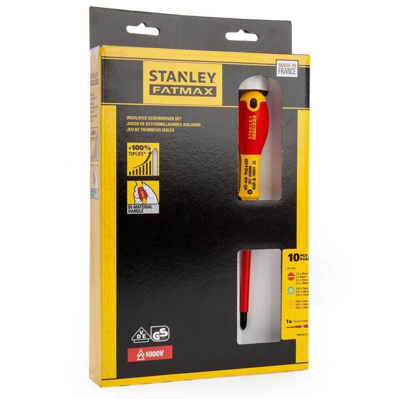 Stanley Stanley FMHT62573-0 FatMax VDE Insulated Assorted Screwdriver Set (10 Piece) FMHT62573-0