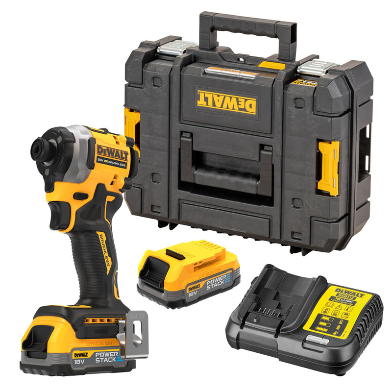 Dewalt Dewalt DCF850E2T 18V XR Ultra Compact Impact Driver (2 x Powerstack Batteries) DCF850E2T-GB