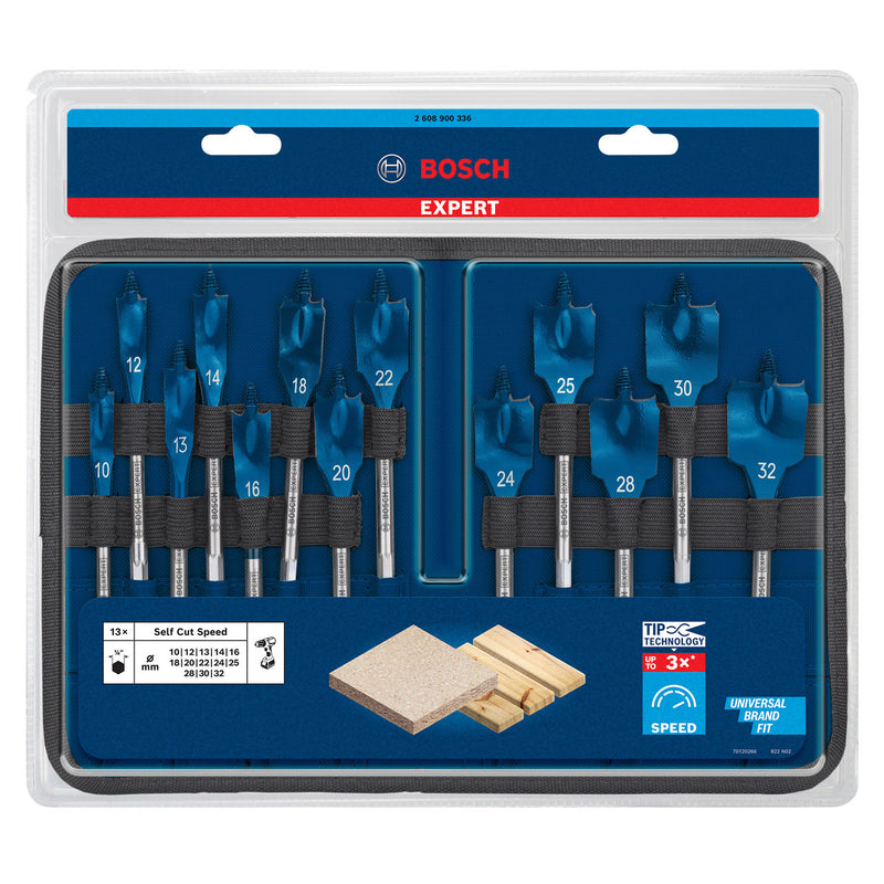 Bosch Bosch 2608900336 Expert SelfCut Speed Flat Bit Set with Hex Shank (13 Piece) 2608900336