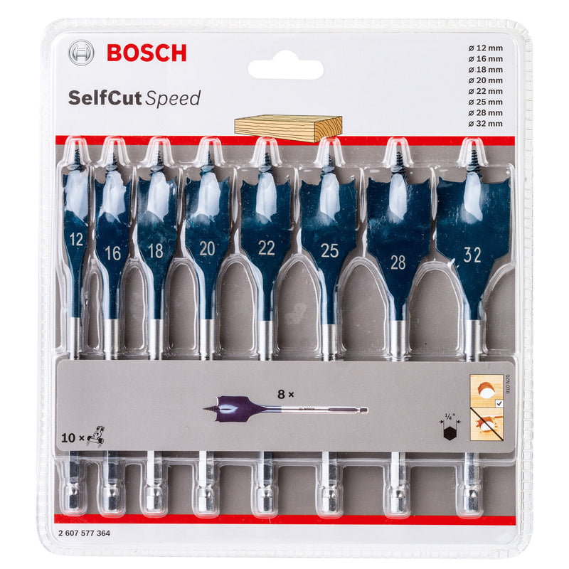 Bosch Bosch 2607577364 SelfCut Speed Flat Bit Set with Hex Shank (8 Piece) 2607577364