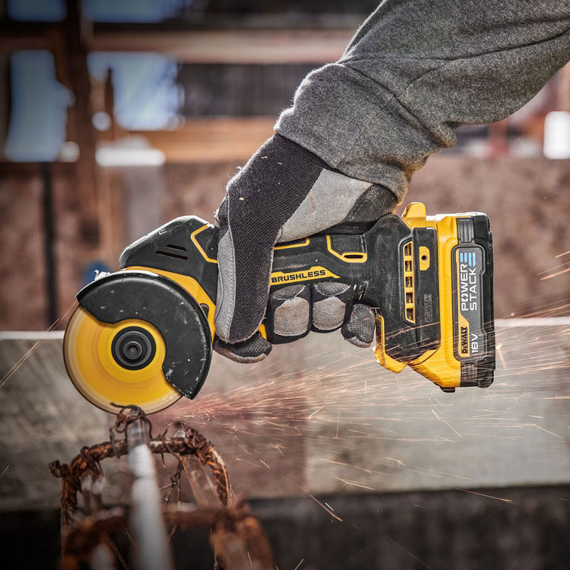 Dewalt Dewalt DCS438E2T 18V XR 76mm Brushless Cut Off Saw (2 x Powerstack Batteries) DCS438E2T-GB