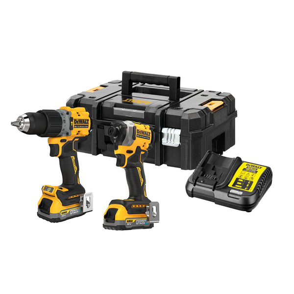 Dewalt Dewalt DCK2050E2T 18V XR Combi Drill & Impact Driver Twin Pack (2 x Powerstack Batteries) DCK2050E2T-GB