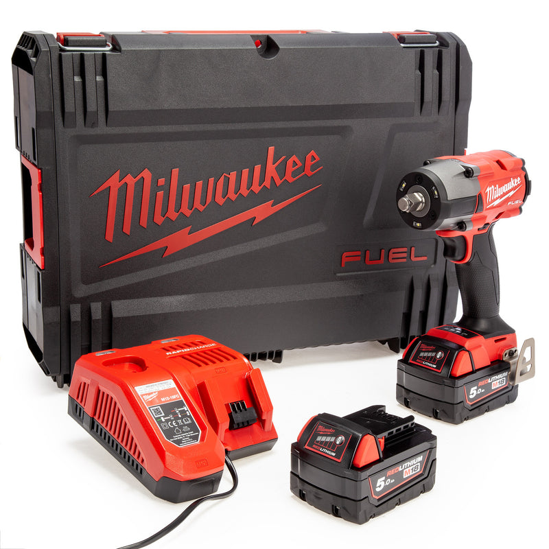 Milwaukee Milwaukee M18 FMTIW2F12 FUEL 1/2" Impact Wrench with Friction Ring (2 x 5.0Ah Batteries) 4933478451